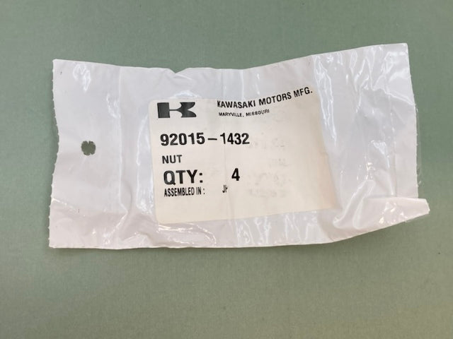 4 Pk. Kawasaki 92015-1432 Nut, 8Mm New Genuine