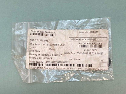 Kawasaki 920551021 O RING, METER GEAR New Replaces