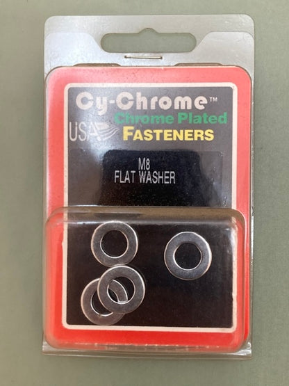 4 Pk. Cy-Chrome MCS-131 M8 Flat Washer New Genuine