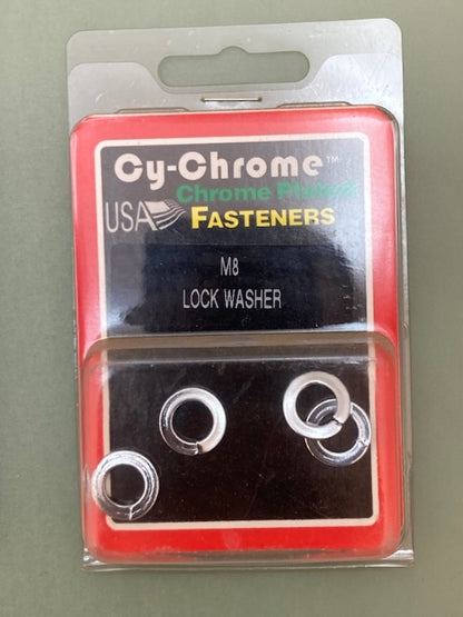 4 Pk. Cy-Chrome MCS-134 M8 Lock Washer New Genuine