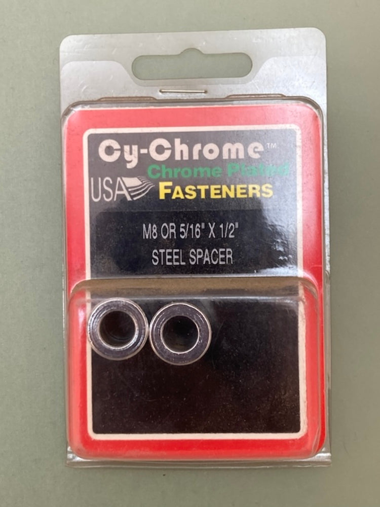 2 Pk. Cy-Chrome MCS-145 M8 or 5/16x1/2" Steel Spacer New Genuine