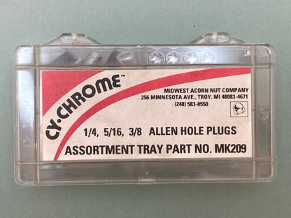 Cy-Chrome MK209 1/4, 5/16, 3/8 Allen Hole Plugs Incomplete kit New Genuine
