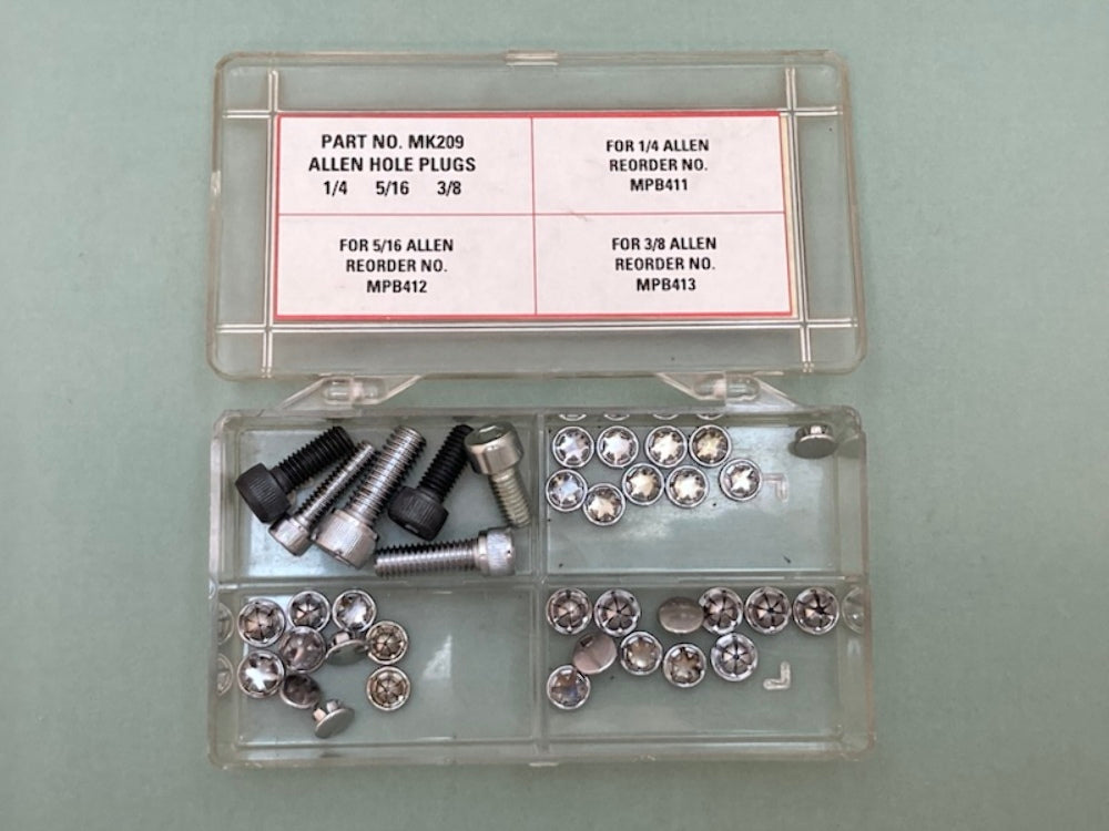 Cy-Chrome MK209 1/4, 5/16, 3/8 Allen Hole Plugs Incomplete kit New Genuine