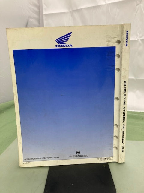 Honda 61MR107 VTC600C,CD Shadow VLX '88-'89 '91-'96 Service Manual Genuine