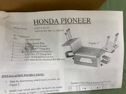 KFI Products 101150 Honda Pioneer Winch Mount New Genuine