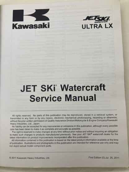 Kawasaki 99924-1451-31 Ultra LX Jet Ski Service Manual 2011 Genuine