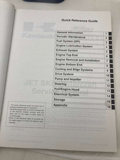 Kawasaki 99924-1307-01 1100 STX D.I. Jet Ski Service Manual 2002 Genuine