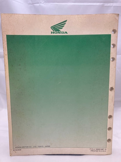 Honda 61GC409 Cr80r '85-'92 Service Manual 1991 Genuine