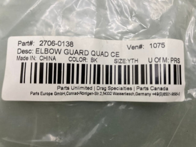 Thor 2706-0138 Quadrant Elbow Guards Size Youth New Genuine