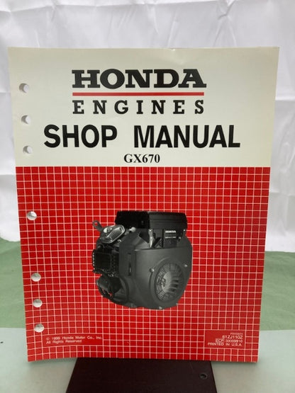 Honda 61ZJ110Z GX670 Engine Shop Manual '99 w/ 61ZJ110W Supplements '01 Genuine