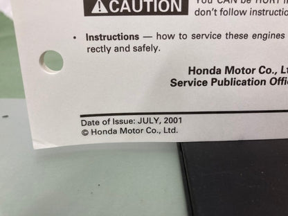 Honda 61ZJ110Z GX670 Engine Shop Manual '99 w/ 61ZJ110W Supplements '01 Genuine