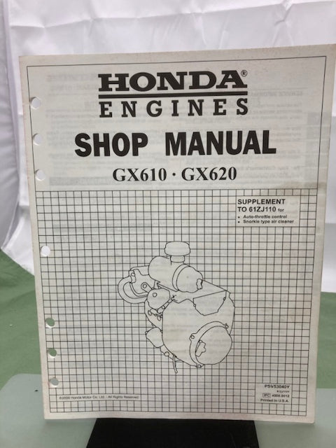 Honda 61ZJ110 GX610K1 GX620K1 Engine Shop Manual '99 w/ Supplements Genuine