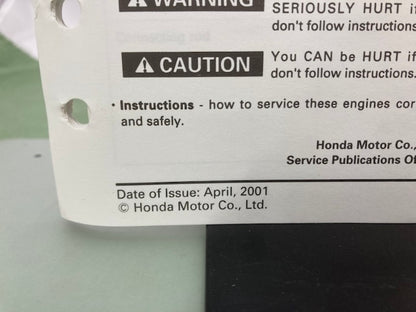 Honda 61Z0A00 GCV520 GCV530 Engine Shop Manual '00 w/ Supp 61Z0A00Z 2001 Genuine