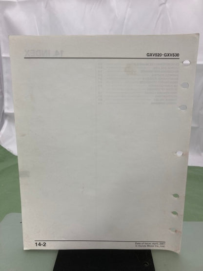 Honda 61Z0A00 GCV520 GCV530 Engine Shop Manual '00 w/ Supp 61Z0A00Z 2001 Genuine
