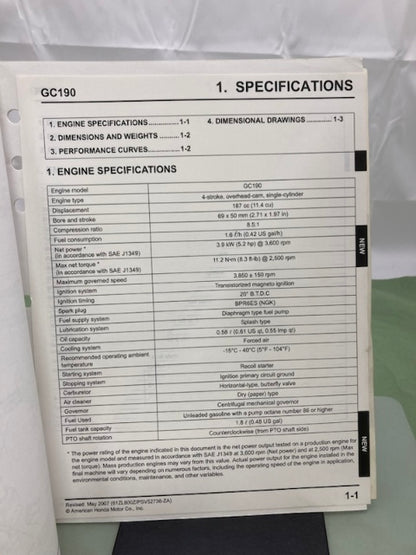 Honda 61ZL800 GC135 GC160 Engine Shop Manual '97 w/ Supp 61ZL800Z '03 Genuine