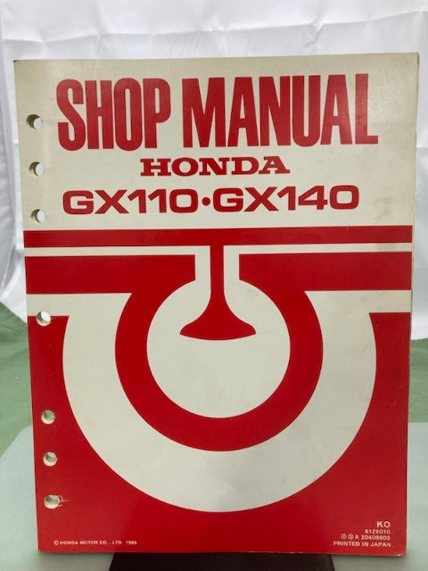 Honda 61ZE010 GX110 GX140 Engine Shop Manual 1986 Genuine
