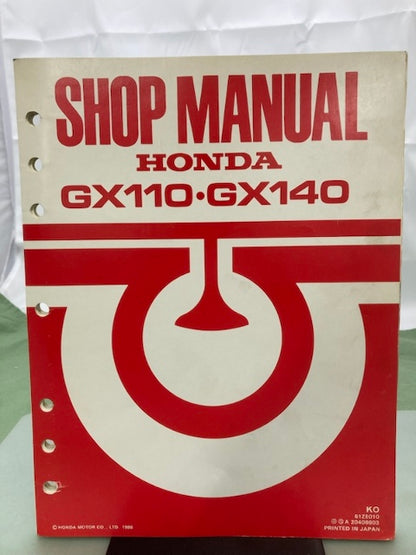 Honda 61ZE010 GX110 GX140 Engine Shop Manual 1986 Genuine