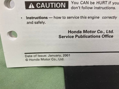 Honda 61Z0D00 GX100 Shop Manual '01 w/ Supplement 61Z0D00Z Rammer '01 Genuine