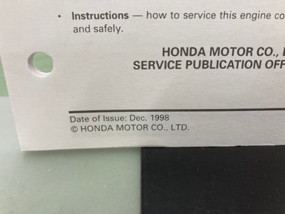Honda 61ZN400 GXV50 Shop Manual 1998 Genuine