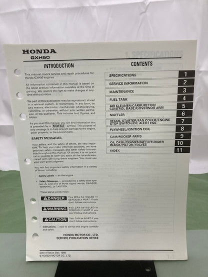 Honda 61ZM700 GXH50 Shop Manual 1998 Genuine
