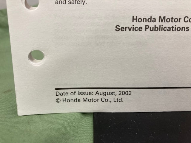 Honda 61Z0H00 GX25 Engine Shop Manual 2002 w/ Supplement 61Z0H00Z 2003 Genuine