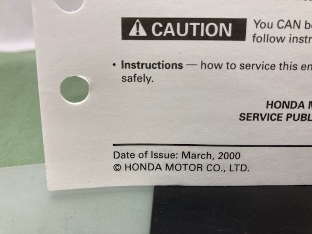 Honda 61ZM300 GX22 GX31 Engine Shop Manual '97 w/ Supps 61ZM300Z/Y 2000 Genuine