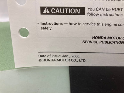 Honda 61ZM300 GX22 GX31 Engine Shop Manual '97 w/ Supps 61ZM300Z/Y 2000 Genuine