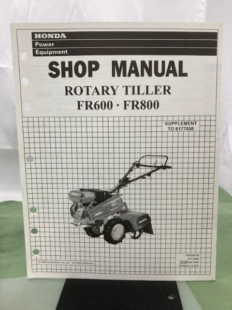 Honda 6177700 FR650 FR750 Tiller Shop Manual '97 w/ Supplement 6177700Z Genuine