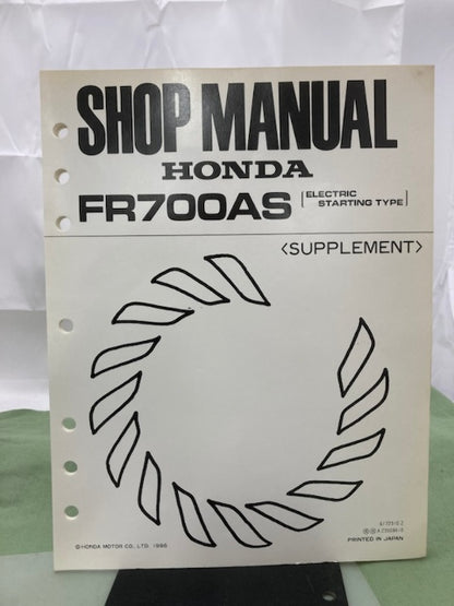 Honda 6172310 FR500 FR700 Tiller Shop Manual 1980 w/ Supplement 6172310Z Genuine