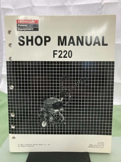 Honda 61V1400 F220 Tiller Shop Manual 2001 Genuine