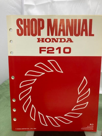 Honda 6173700 F210 Tiller Shop Manual '84 w/ Supplement 6173700Y '93 Genuine