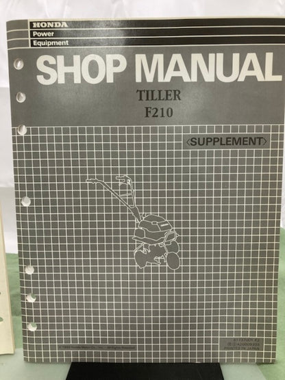 Honda 6173700 F210 Tiller Shop Manual '84 w/ Supplement 6173700Y '93 Genuine