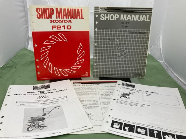 Honda 6173700 F210 Tiller Shop Manual '84 w/ Supplement 6173700Y '93 Genuine