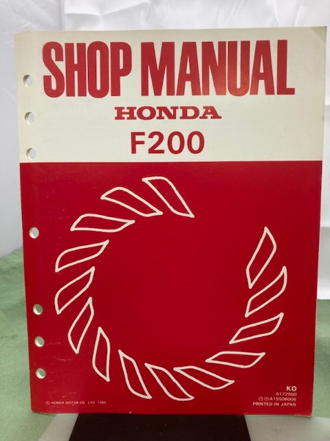 Honda 6172900 F200 Tiller Shop Manual 1980 Genuine