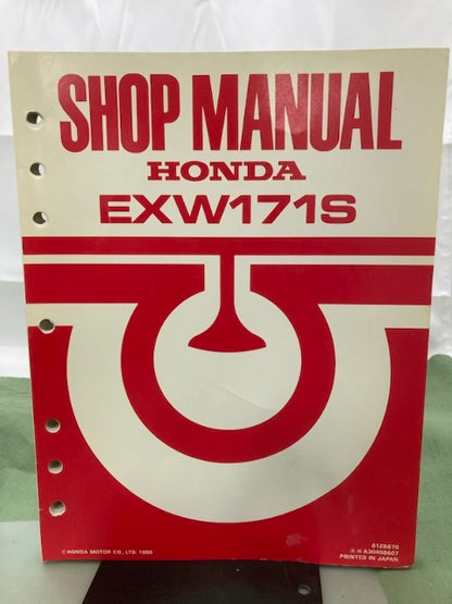 Honda 61ZB870 EXW171S Generator Shop Manual 1986 Genuine