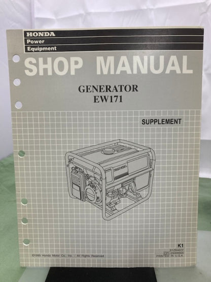 Honda 61ZB460 EW140 EW171 Generator Shop Manual 1986 w/ Supplements Genuine