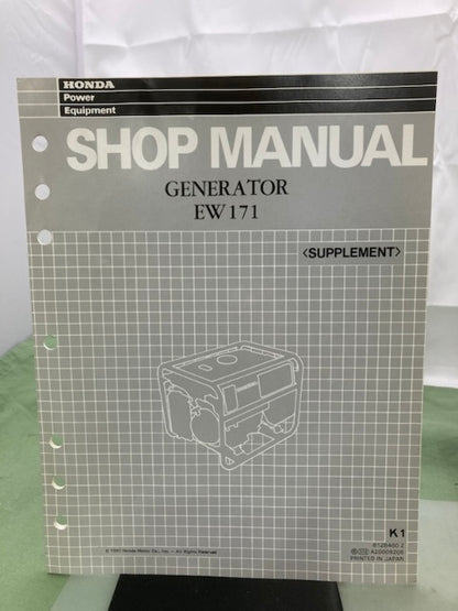 Honda 61ZB460 EW140 EW171 Generator Shop Manual 1986 w/ Supplements Genuine