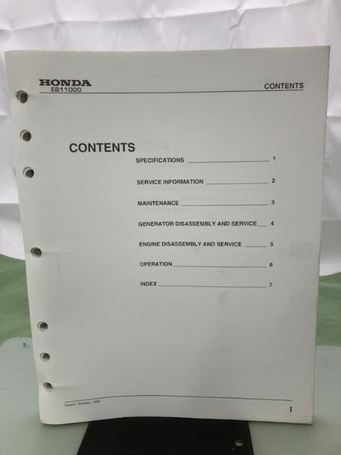 Honda 61YZA600 EB11000 Generator Shop Manual 1996 Genuine