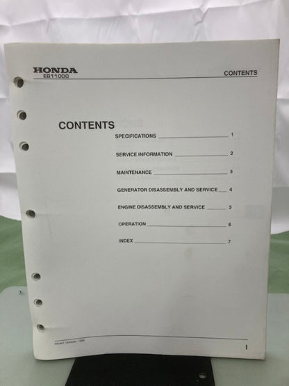 Honda 61YZA600 EB11000 Generator Shop Manual 1996 Genuine