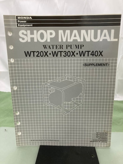 Honda 61YB800 WT20X WT30X K1 Water Pump Shop Manual '86 w/ Supplements Genuine