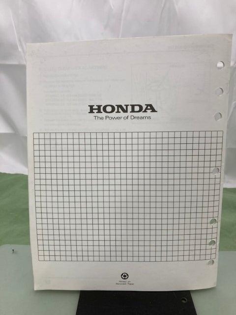 Honda 61YB800 WT20X WT30X K1 Water Pump Shop Manual '86 w/ Supplements Genuine