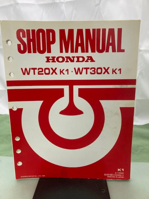 Honda 61YB800 WT20X WT30X K1 Water Pump Shop Manual '86 w/ Supplements Genuine