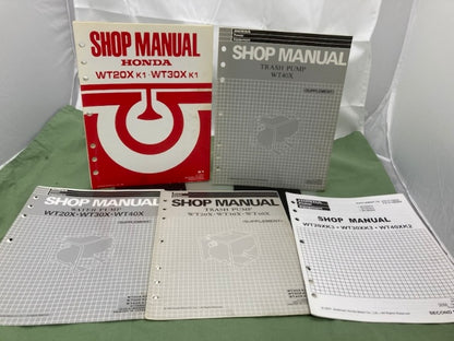 Honda 61YB800 WT20X WT30X K1 Water Pump Shop Manual '86 w/ Supplements Genuine