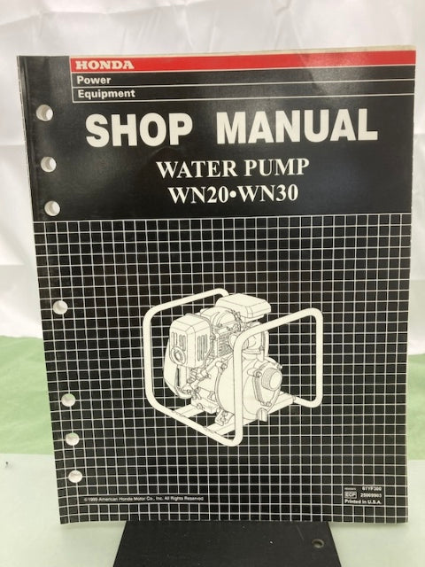Honda 61YEO600 WMP20X Multi-Purpose Pump Shop Manual 1992 Genuine