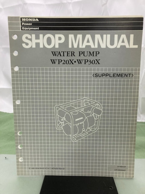Honda 61YB410 WB20X WB30X WD20X WD30X Water Pump Shop Man '86 w/ Supps Genuine