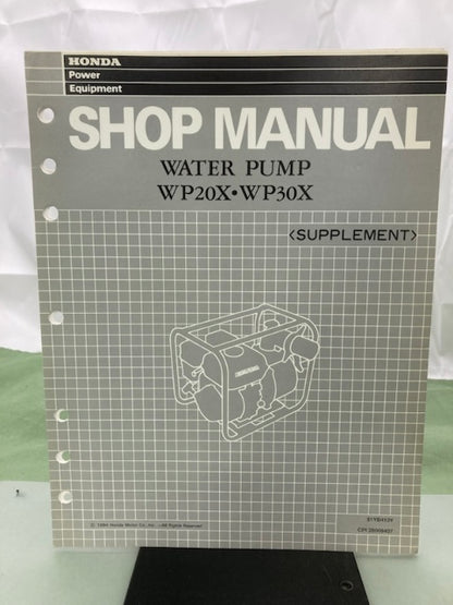 Honda 61YB410 WB20X WB30X WD20X WD30X Water Pump Shop Man '86 w/ Supps Genuine