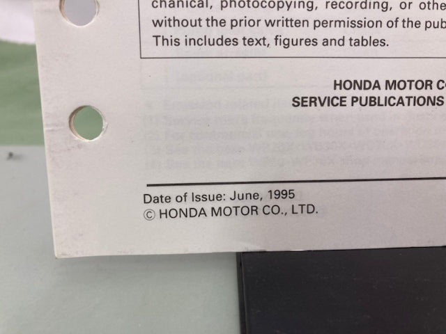 Honda 61YB410 WB20X WB30X WD20X WD30X Water Pump Shop Man '86 w/ Supps Genuine