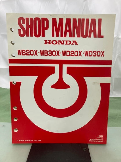 Honda 61YB410 WB20X WB30X WD20X WD30X Water Pump Shop Man '86 w/ Supps Genuine