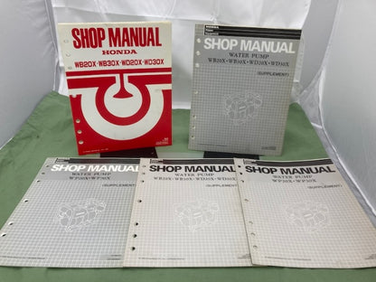 Honda 61YB410 WB20X WB30X WD20X WD30X Water Pump Shop Man '86 w/ Supps Genuine
