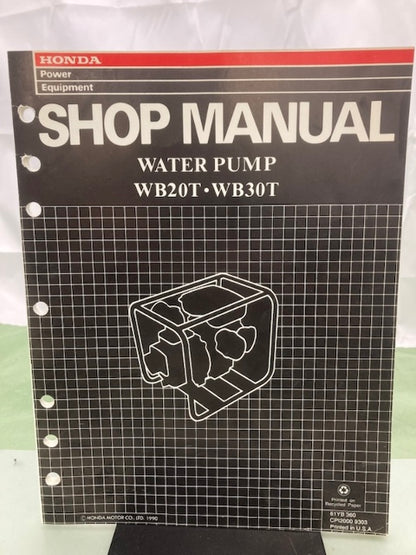 Honda 61YB360 WB20T WB30T Water Pump Shop Manual 1990 Genuine